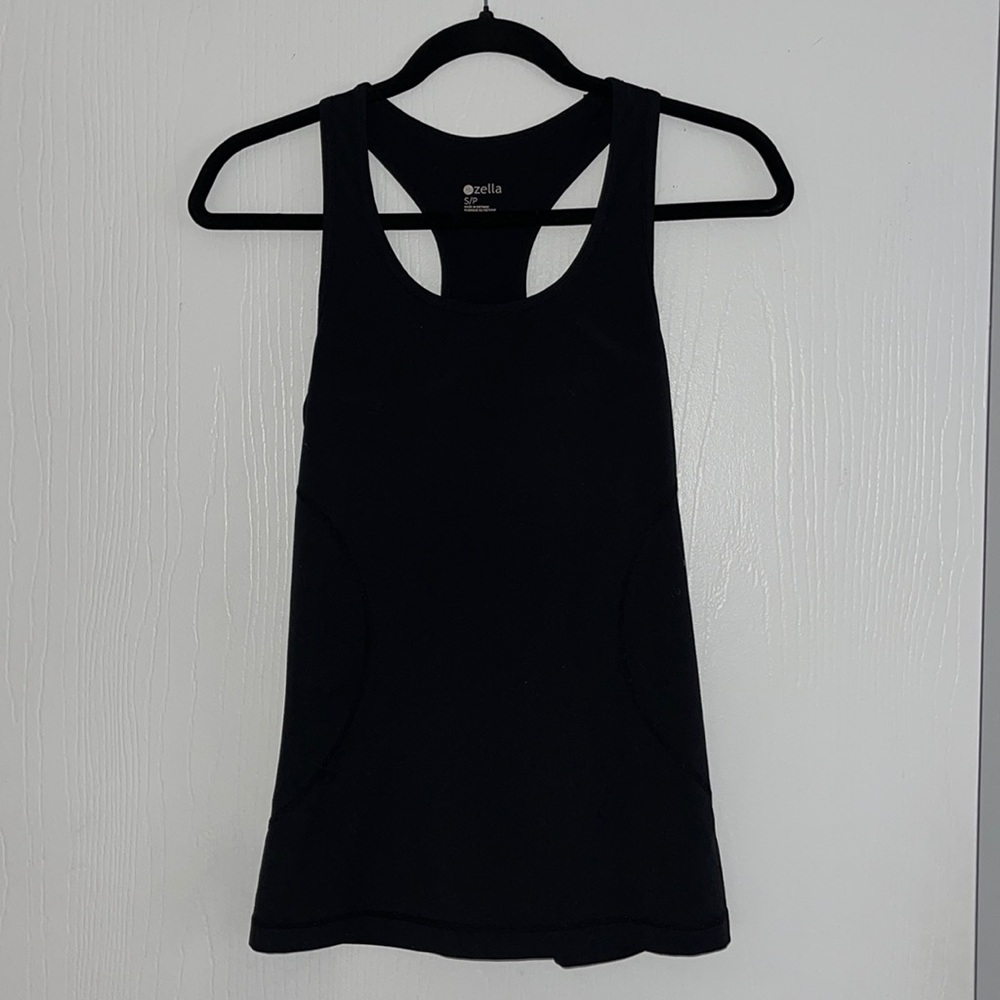 Zella Racerback Athletic Tank Top, Black, Size: S